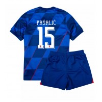 Chorvátsko Mario Pasalic #15 Vonkajší Detský futbalový dres ME 2024 Krátky Rukáv (+ trenírky)